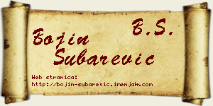 Bojin Šubarević vizit kartica
